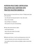 NUTRITION PROCTORED CERTIFICATION EVALUATION 2026 QUESTIONS WITH PRACTICE SOLUTION GRADED A&plus;