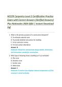 NCCER Carpentry Level 2 Certification Exam 2026 &ndash; Verified Q&A with Correct Answers & Rationales &vert; Instant PDF Download