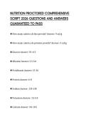 NUTRITION PROCTORED COMPREHENSIVE SCRIPT 2026 QUESTIONS AND ANSWERS GUARANTEED TO PASS