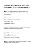 NUTRITION PROCTORED FINAL STUDY PAPER 2026 COMPLETE QUESTIONS AND ANSWERS