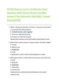 NCCER Masonry Level 1 Certification Exam  Questions With Correct Answers &lpar;Verified  Answers&rpar; Plus Rationales 2026 Q&A &vert; Instant  Download Pdf 