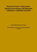 Nursing 101 Exam 1 Study Guide &vert; Questions and Answers with Rationales