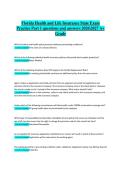 Florida Health and Life Insurance State Exam Practice Part 1 2026&sol;2027 A&plus; Grade Questions and Answers Comprehensive Study Material