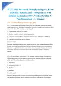 WGU D115 Advanced Pathophysiology OA Exam 2026&sol;2027 Actual Exam - 400 Questions with Detailed Rationales &vert; 100&percnt; Verified Graded A&plus; Pass Guaranteed - A&plus; Graded