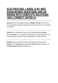ELECTROLYSIS&comma; LASER&comma; & IPL IBEC EXAM REVIEW QUESTIONS AND AN SWERS WITH COMPLETE SOLUTIONS 100&percnt; CORRECT RATED A&plus;