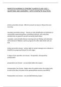 NURS3710 NURSING & EPISODIC ILLNESS &lpar;CLASS 1&2&rpar; &vert; QUESTIONS AND ANSWERS &vert; 2026 UPDATE &vert; WITH COMPLETE SOLUTION&period;