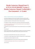 Florida Contractors Manual Exam V1 ACTUAL EXAM 2026&sol;2027 Version 1 &vert; Florida Contractors Manual &vert; Verified Q&A &vert; Pass Guaranteed - A&plus; Graded