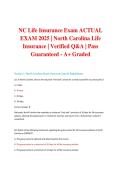NC Life Insurance Exam ACTUAL EXAM 2025 &vert; North Carolina Life Insurance &vert; Verified Q&A &vert; Pass Guaranteed - A&plus; Graded