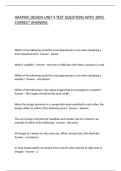 GRAPHIC DESIGN UNIT 4 TEST QUESTIONS WITH 100&percnt; CORRECT ANSWERS&period;