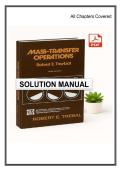 Solution Manual for Mass Transfer Operations 3rd Edition by Robert E&period; Treybal &ndash; Complete Step-by-Step Solutions&comma; Solved Problems & Exam Prep Guide