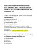 MASSACHUSETTS PARAMEDIC EXAM QUESTIONS AND CORRECT ANSWERS