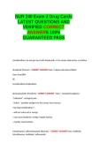 NUR 240 Exam 2 Drug Cards LATEST QUESTIONS AND VERIFIED CORRECT ANSWERS 100- GUARANTEED PASS&period;