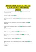 HONDROS NUR 160 FINAL UPDATED   ACTUAL Questions and CORRECT  Answers 