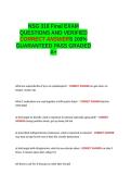 NSG 318 Final EXAM QUESTIONS AND VERIFIED CORRECT ANSWERS 100- GUARANTEED PASS&period;