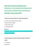 Wind Turbine Technician Certification Exam  &lpar;Manufacturer &sol; Union Specialist Level&rpar; Questions and  Correct Answers &lpar;Verified Answers&rpar; Plus Rationales  2026 Q&A &vert; Instant Download Pdf