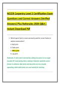 NCCER Carpentry Level 2 Certification Exam  Questions and Correct Answers &lpar;Verified  Answers&rpar; Plus Rationales 2026 Q&A &vert;  Instant Download Pdf 