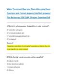 Water Treatment Operator Class A Licensing Exam Questions and Correct Answers &lpar;Verified Answers&rpar;  Plus Rationales 2026 Q&A &vert; Instant Download Pdf
