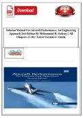 Solution Manual for Aircraft Performance&colon; An Engineering Approach 2nd Edition by Mohammad H&period; Sadraey &vert; Complete Chapters 1&ndash;10 &vert; Verified Answers & Detailed Solutions
