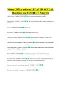 Maine CRMA unit one UPDATED ACTUAL    Questions and CORRECT Answers 