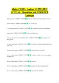 Maine CRMA&comma; Section 1 UPDATED  ACTUAL   Questions and CORRECT  Answers