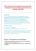 MPTC Interview and Interrogation Actual Practice Test&colon;  100 Questions & Answers Massachusetts Police Exam  Prep2026 update &vert;pdf 