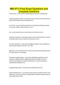 MIS 6713 Final Exam Questions and Complete Solutions