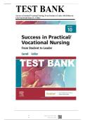 Test Bank for Success in Practical&sol;Vocational Nursing&colon; From Student to Leader 10th Edition by Knecht &vert; Complete Exam Questions and Verified Solutions 2026&sol;2027