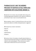 PHARMACOLOGY AND THE NURSING PROCESS 9TH EDITION ACTUAL PAPER 2026 QUESTIONS WITH SOLUTIONS GRADED A&plus;