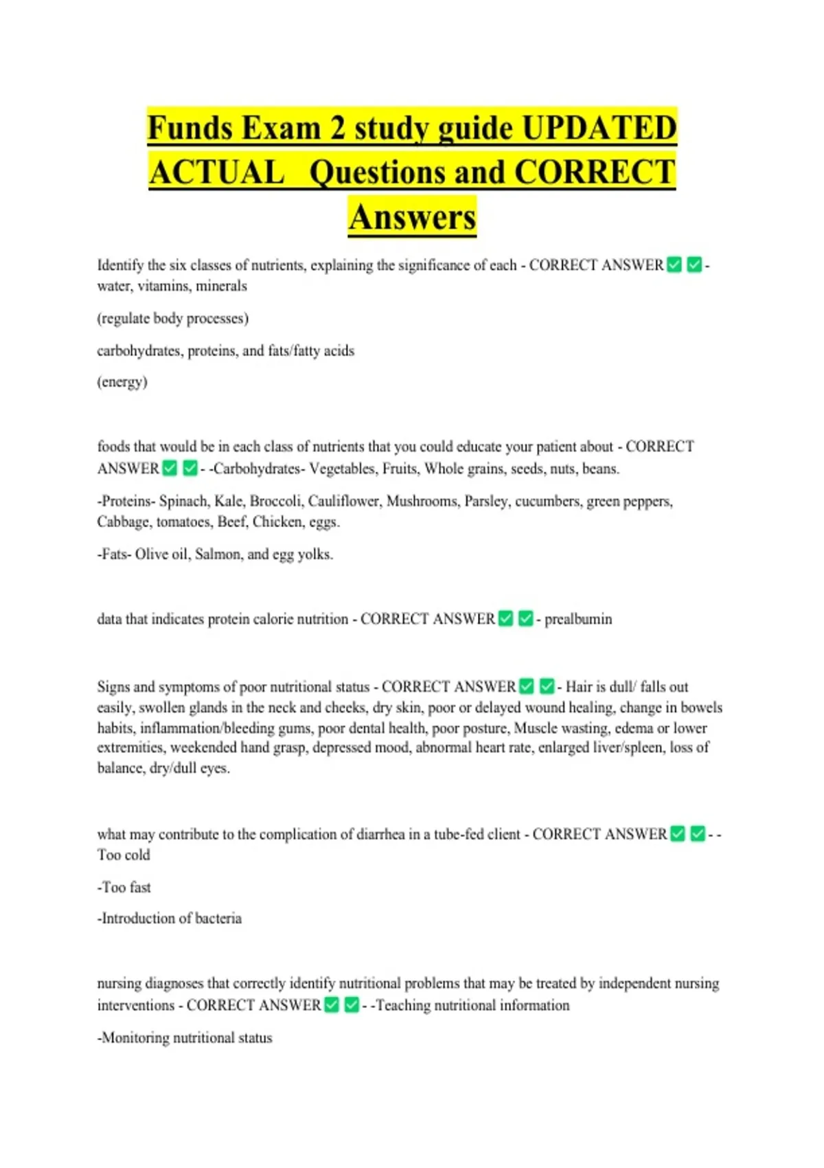 Funds Exam 2 study guide UPDATED ACTUAL Questions and CORRECT Answers ...
