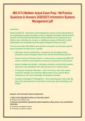 MIS 6713 Midterm Actual Exam Prep&colon; 100 Practice  Questions & Answers 2026&sol;2027&vert; Information Systems  Management&vert; pdf 