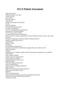 ACCS Patient Assessment questions and answers verified