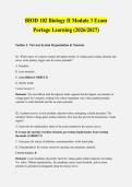 BIOD 102 Biology II Module 3 Exam 2026&sol;2027 &vert; Portage Learning &vert; Verified Q&A &vert; 100&percnt; Correct &vert; Pass Guaranteed - A&plus; Graded