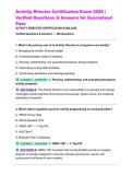 Activity Director Certification Exam 2026 &vert; Verified Questions & Answers for Guaranteed Pass