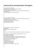 American Heart Association Basic Life Support answered