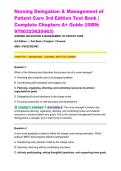 Nursing Delegation & Management of Patient Care 3rd Edition Test Bank &vert; Complete Chapters A&plus; Guide &lpar;ISBN&colon; 9780323625463&rpar;