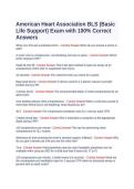 American Heart Association BLS &lpar;Basic Life Support&rpar; Exam with 100- Correct Answers