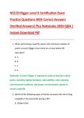 NCCCO Rigger Level II Certification Exam  Practice Questions With Correct Answers  &lpar;Verified Answers&rpar; Plus Rationales 2026 Q&A &vert;  Instant Download Pdf