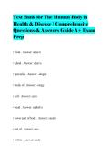 Test Bank for The Human Body in Health & Disease &vert; Comprehensive Questions & Answers Guide A&plus; Exam Prep