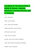 Test Bank for The Human Body in Health & Disease &vert; Updated Questions & Answers Review with A&plus; Solutions