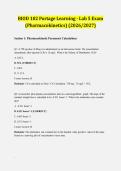 BIOD 102 Portage Learning - Lab 5 Exam&colon; Pharmacokinetics 2026&sol;2027 &vert; Verified Q&A &vert; 100&percnt; Correct &vert; Pass Guaranteed - A&plus; Graded
