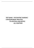 Test Bank for Psychiatric Nursing&colon; Contemporary Practice 7th Edition by Ann Boyd &vert; Complete Exam Questions and Verified Solutions 2026&sol;2027