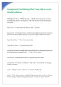 Strength and Conditioning Final Exam with accurate detailed solutions