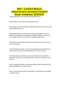 NHA - Certified Medical Administrative Assistant Certified Study Guidelines 2026&sol;2027