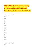 APEX NIH Stroke Scale &vert; Group B Patient Converted Verified Questions & Answers Graded A&plus;