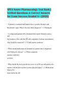 APEA Neuro Pharmacology Test Bank &vert; Verified Questions & Correct Answers for Exam Success Graded A&plus; &lpar;2026&rpar;