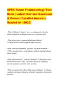 APEA Neuro Pharmacology Test Bank &vert; Latest Revised Questions & Correct Detailed Answers Graded A&plus; &lpar;2026&rpar;