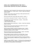 2S051 CDC COMPREHENSIVE PRE TEST 2 QUESTIONS VERIFIED ACCURATE ANSWERS