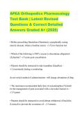 APEA Orthopedics Pharmacology Test Bank &vert; Latest Revised Questions & Correct Detailed Answers Graded A&plus; &lpar;2026&rpar;