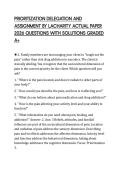 PRIORITIZATION DELEGATION AND ASSIGNMENT BY LACHARITY ACTUAL PAPER 2026 QUESTIONS WITH SOLUTIONS GRADED A&plus;