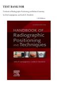 Test Bank For Handbook of Radiographic Positioning and Techniques 11th Edition by John Lampignano&comma; and Leslie E&period; Kendrick